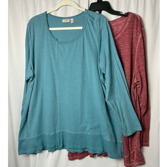 LOGO by Lori Goldstein Tops - Lot of 2 Logo by Lori Goldstein Tunic Tops Womens 3X Blue Purple Pockets